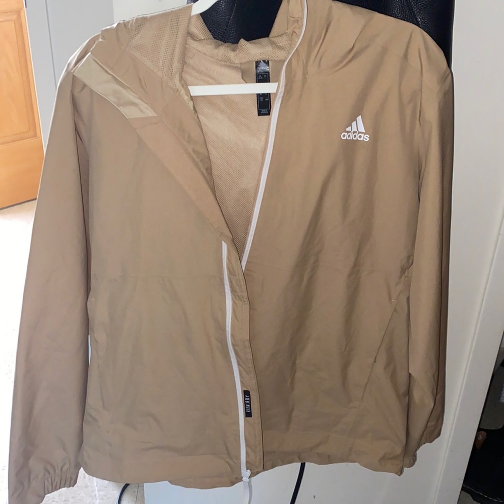 adidas rain jacket cream/khaki color